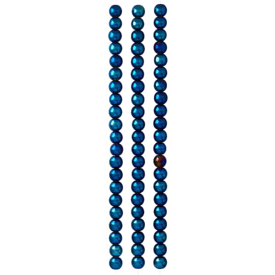 12 Pack: Iris Blue Round Glass Beads, 8mm by Bead Landing™